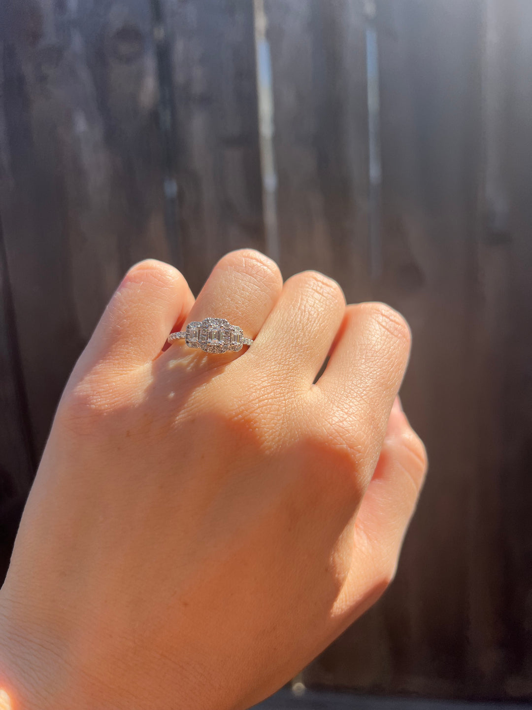 Elegant Emerald Cut .88 Carat tw Diamond Ring in 14k White Gold
