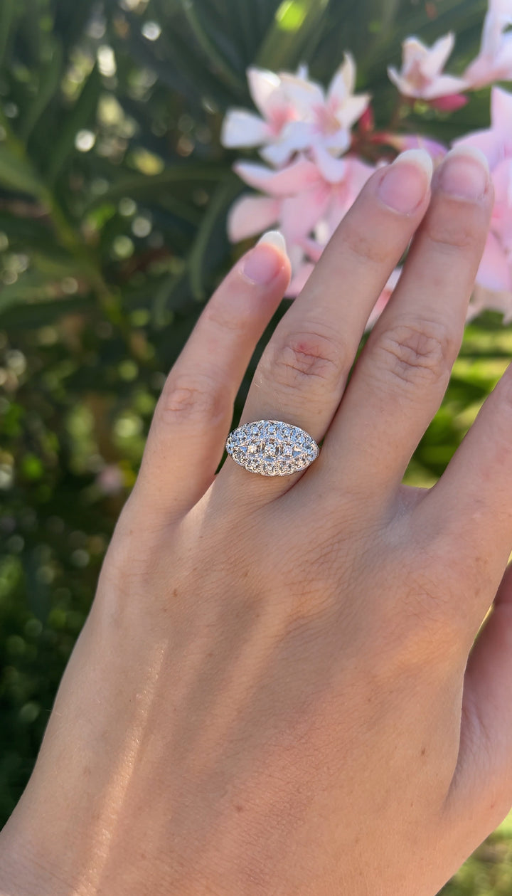 1950’s Art Crest Diamond Ring in 14k White and Yellow Gold