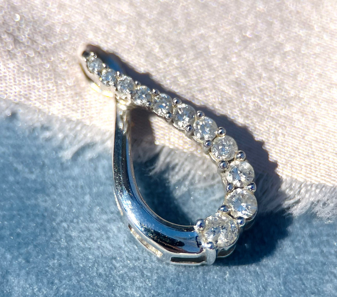 Diamond Twist Pendant in 10k White Gold