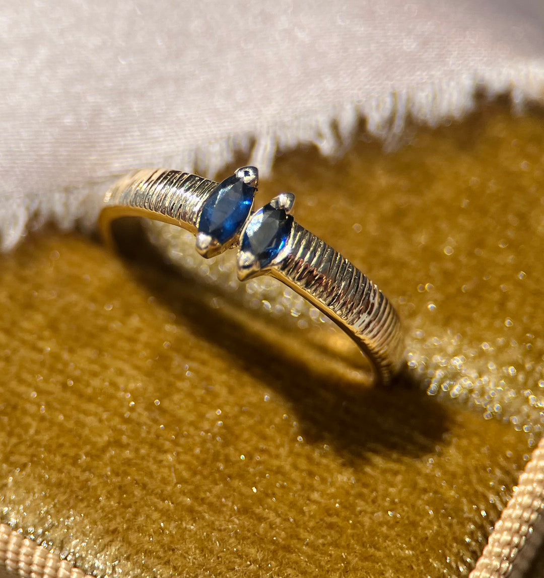 Graduated Sapphire Marquise Band in 14k Yellow Gold