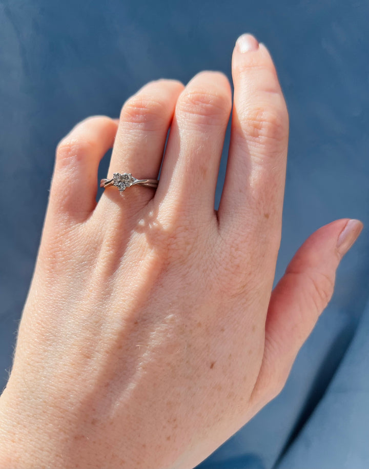 Heart Diamond Ring in 14k White Gold