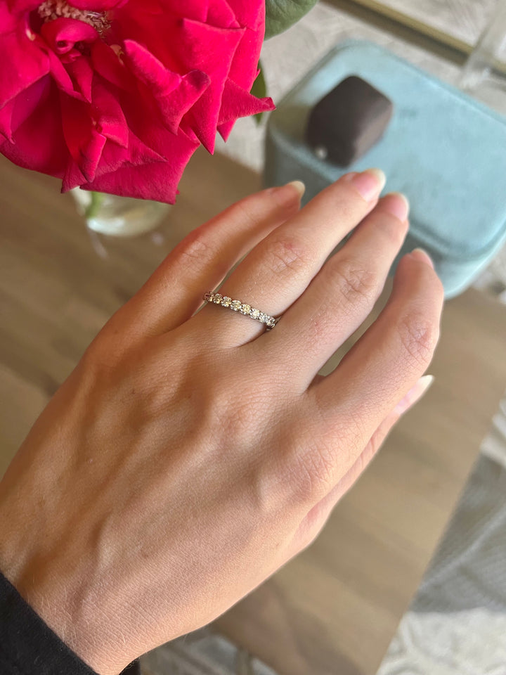 100% Natural Diamond Band in 14k White Gold