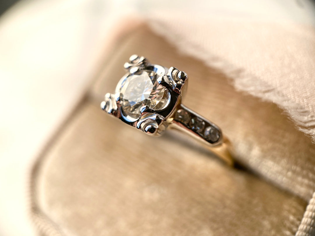 My Love 1940 Old European Diamond in 14k White and Yellow Gold