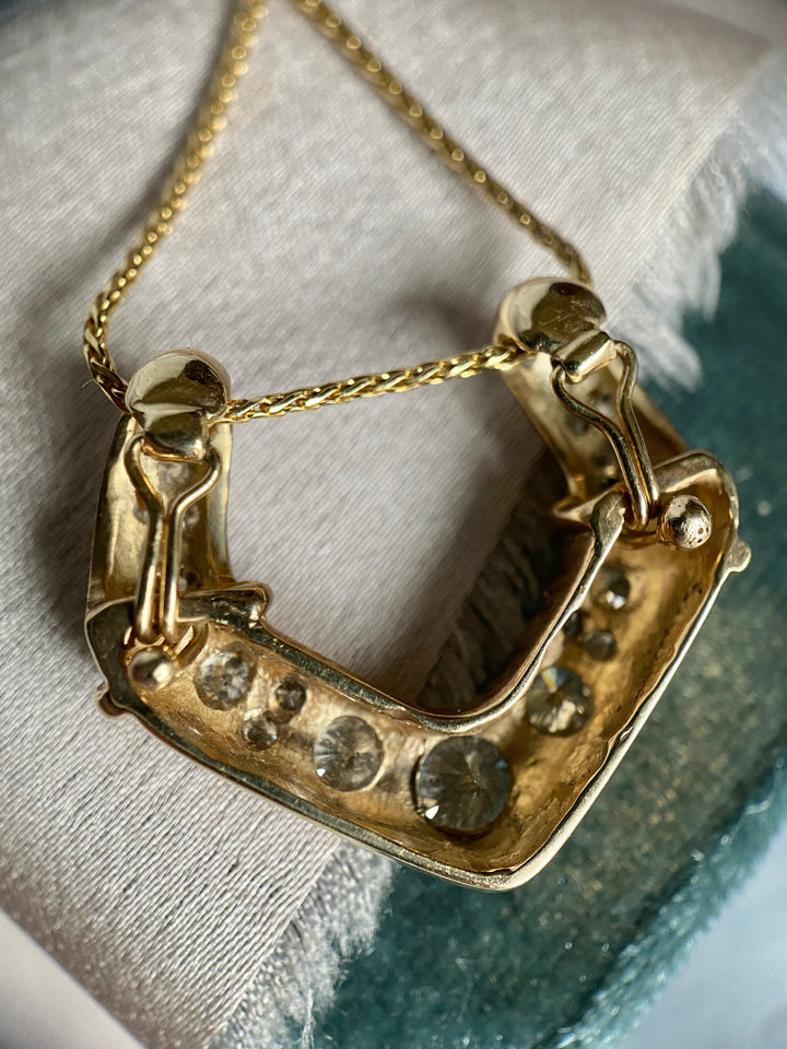 1.25 TCW Omega Slider Diamond Pendant in 14k Yellow Gold