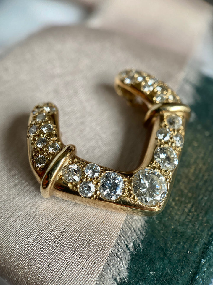 1.25 TCW Omega Slider Diamond Pendant in 14k Yellow Gold