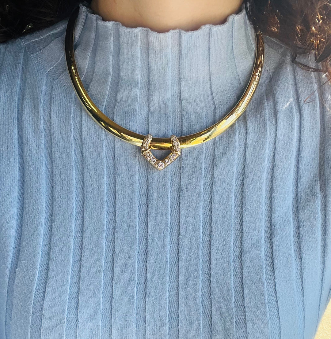 1.25 TCW Omega Slider Diamond Pendant in 14k Yellow Gold