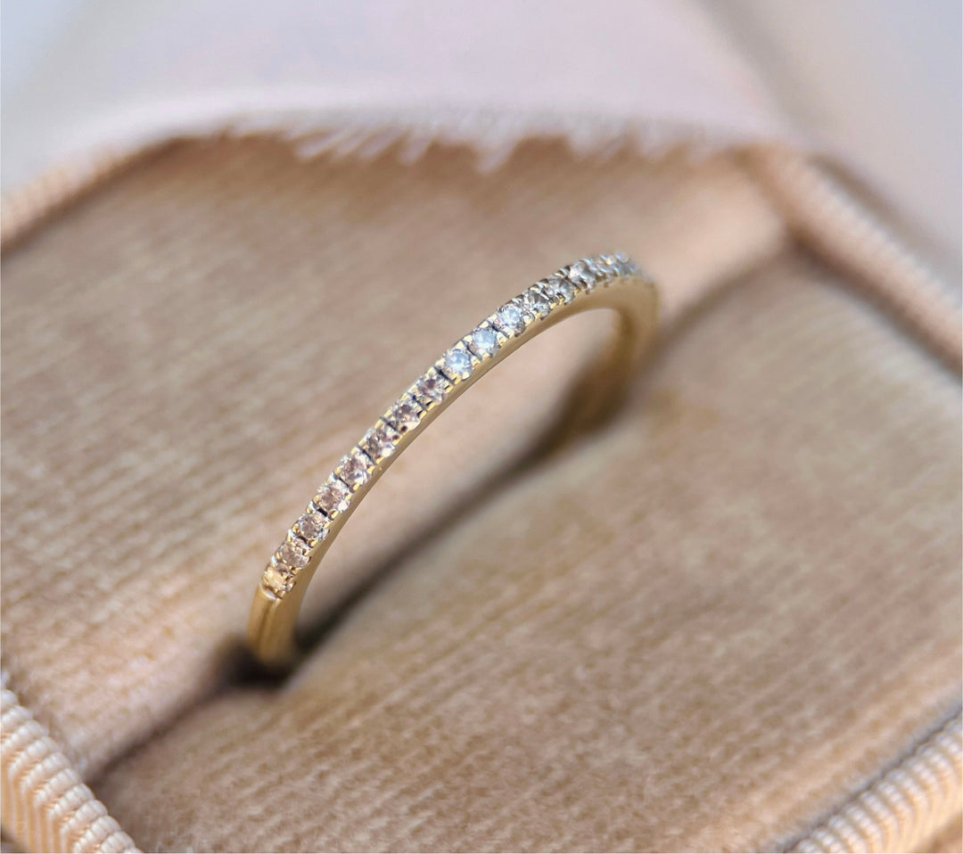 Bright Thin Diamond Stacking Band in 14k Yellow Gold