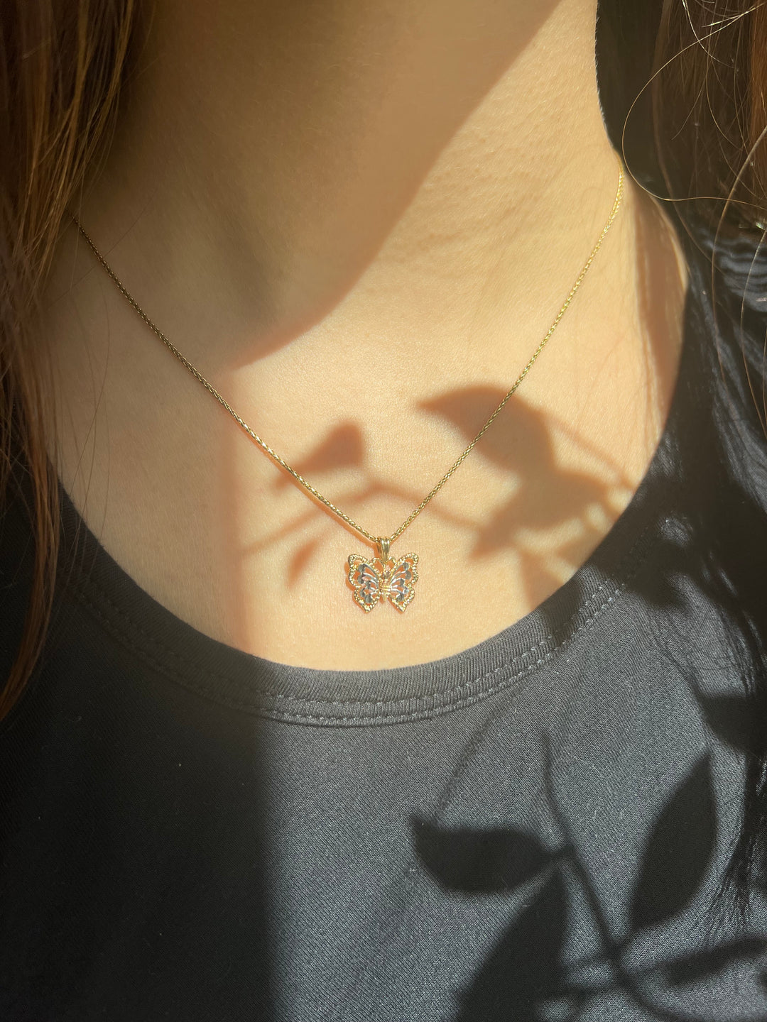 Catching Butterflies Pendant in 14k Yellow Gold