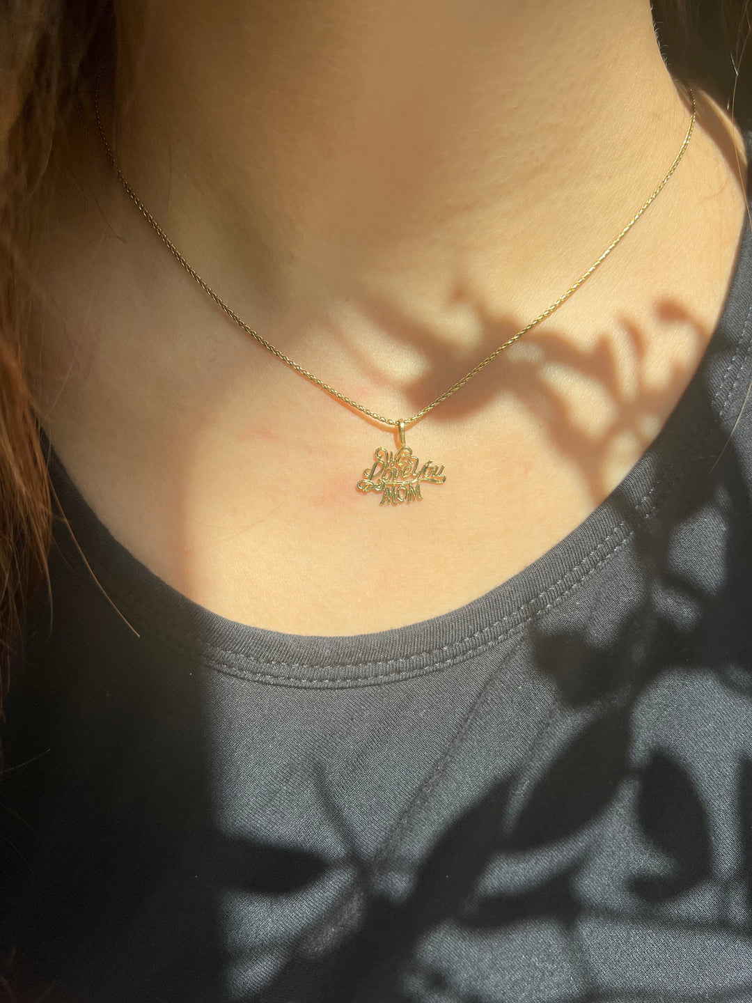 “ We Love You Mom” Pendant in 14k Yellow Gold