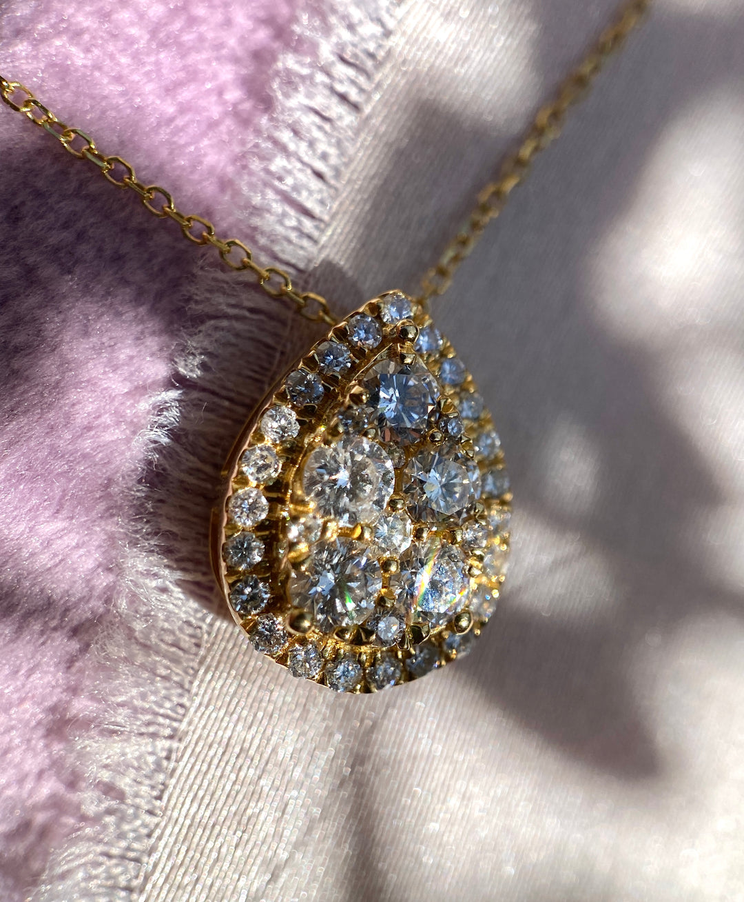 The Sunshine Vintage Diamond Necklace in 18k Yellow Gold