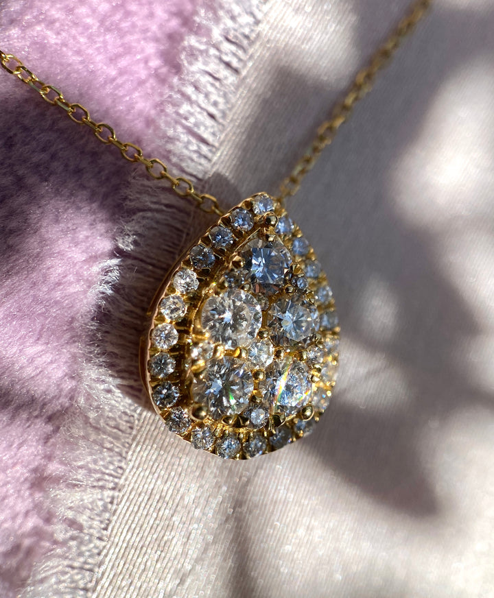 The Sunshine Vintage Diamond Necklace in 18k Yellow Gold