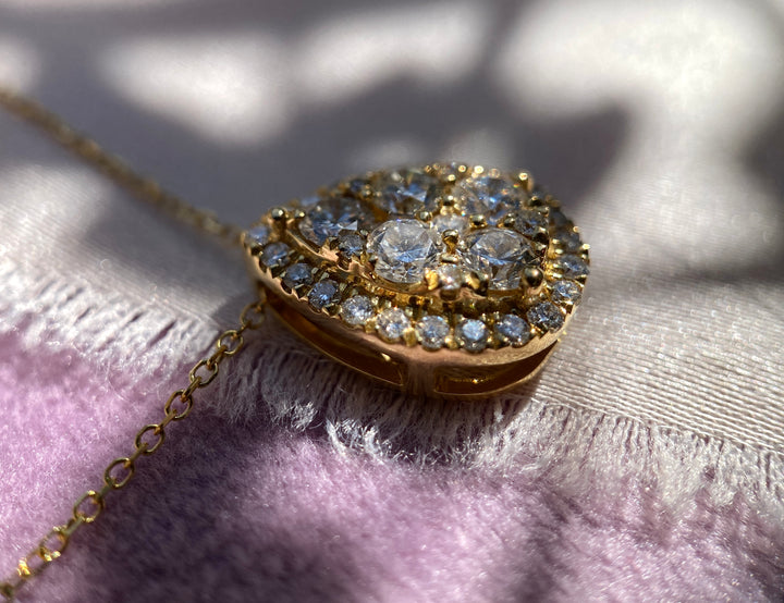 The Sunshine Vintage Diamond Necklace in 18k Yellow Gold
