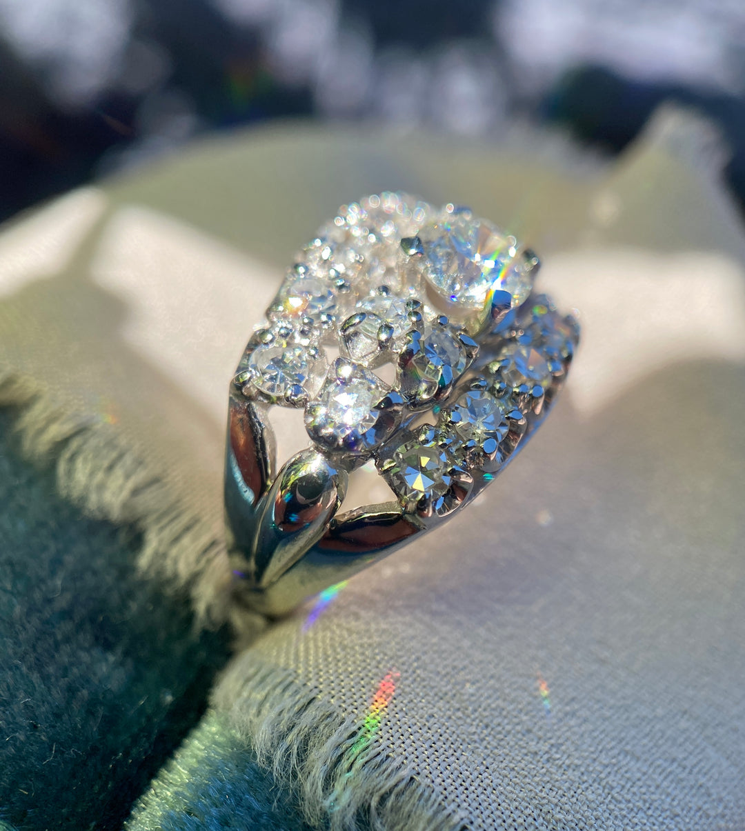 TCW 1.42 Vintage Luxury Setting With Diamonds in 14k White Gold