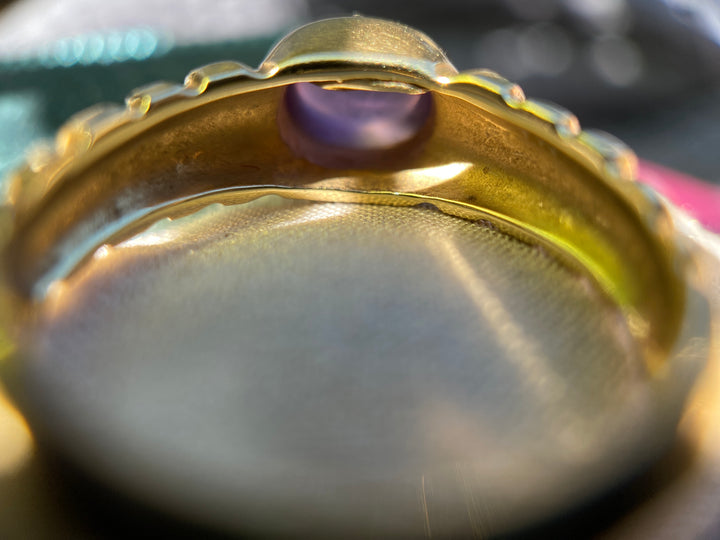 Vintage Lavender Amethyst Bezel Ring in 14k Gold