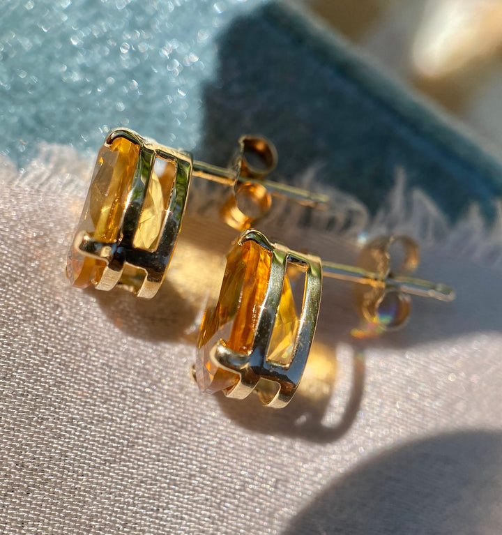 Citrus Citrine Earrings TCW 2.62 in 14k Yellow Gold
