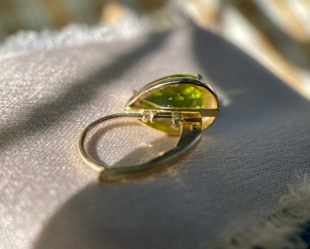 Peridot Earrings in 14k Yellow Gold