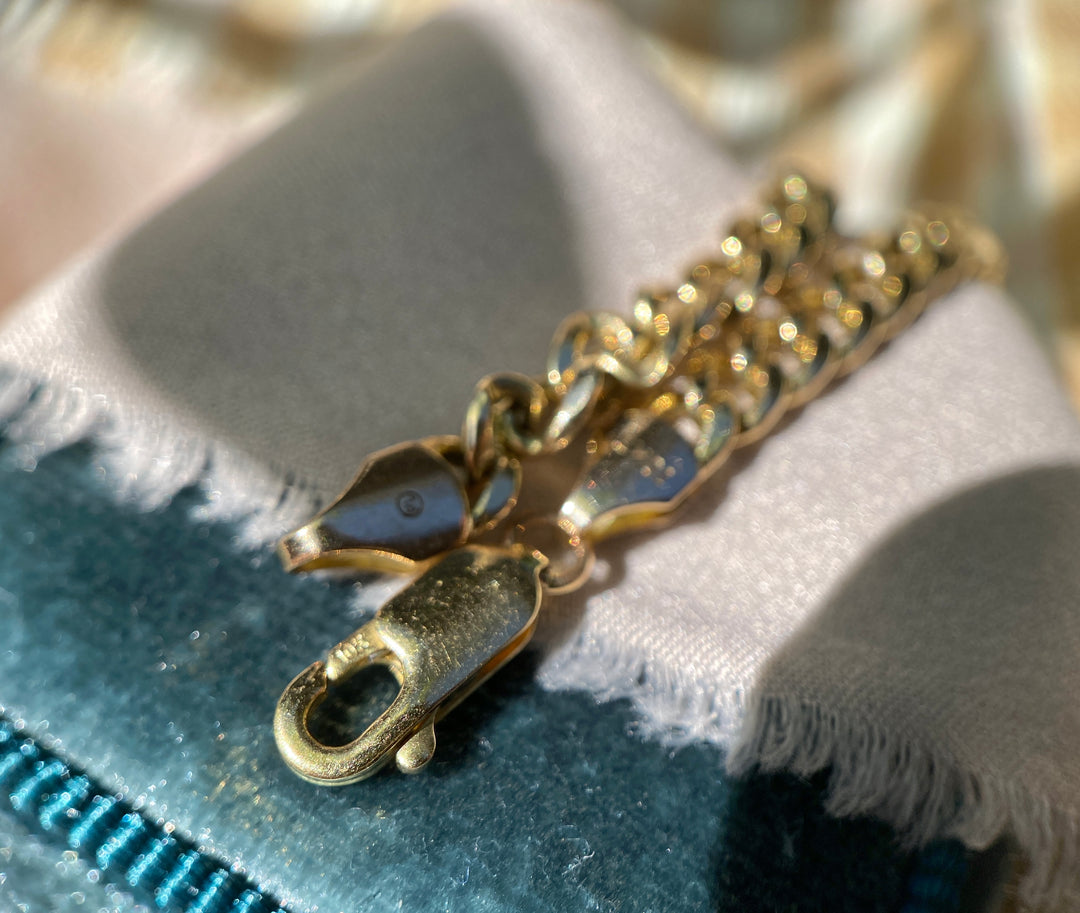 Vintage Gold Chain Bracelet In 10k Yellow Gold 7.25"