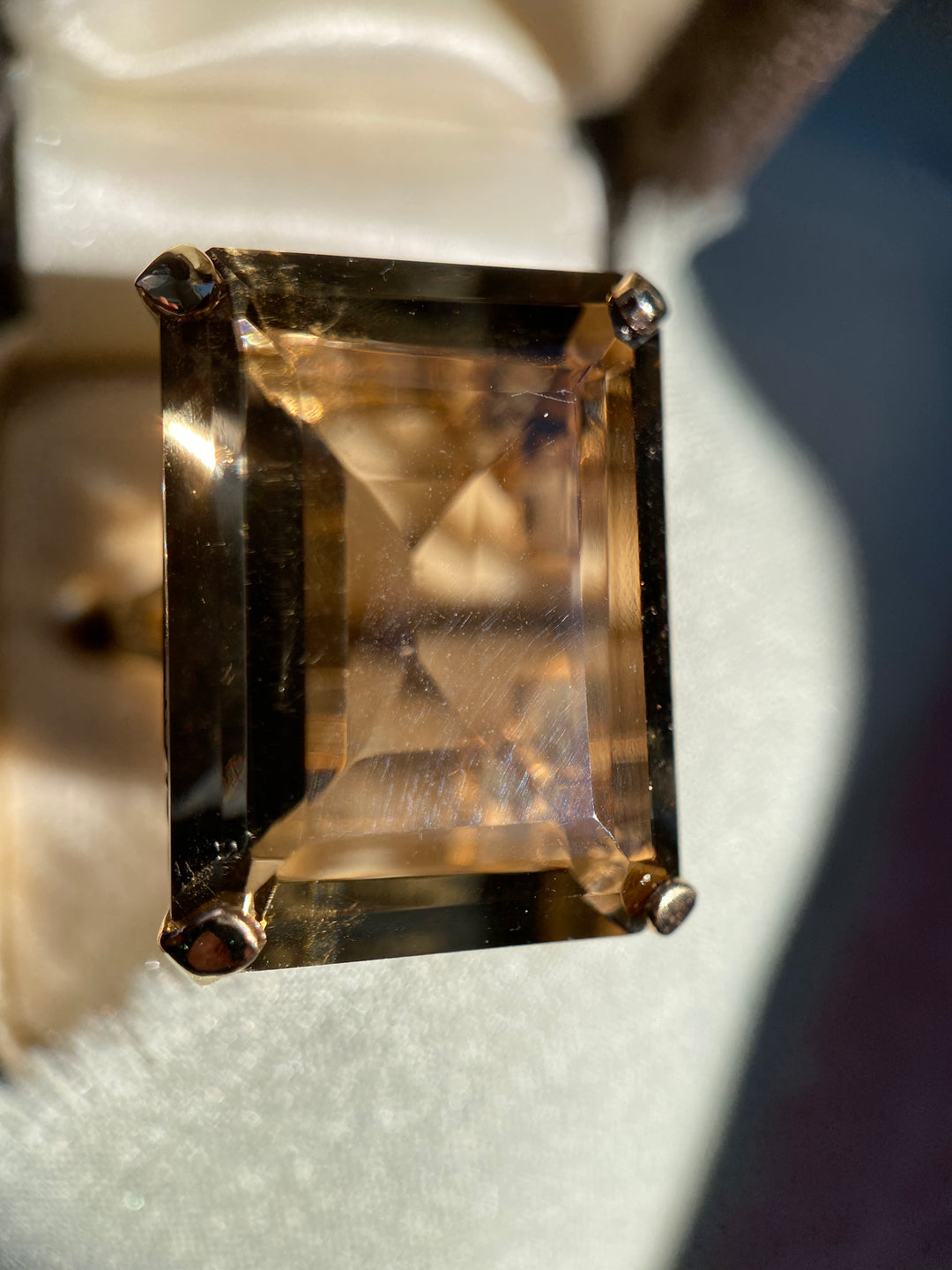 Vintage Brown Topaz Ring in 14k Yellow Gold