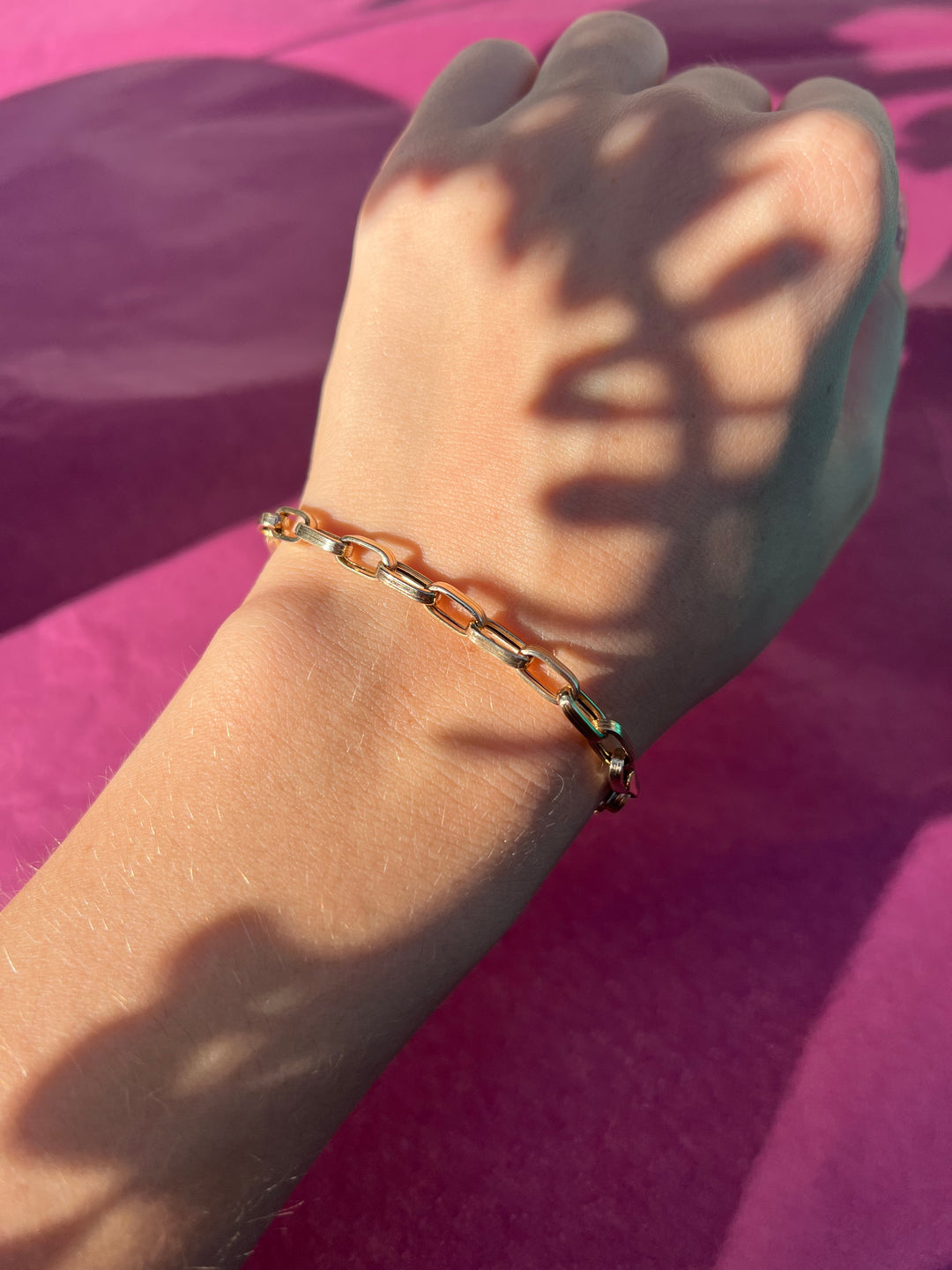 Vintage Ribbed Link Gold Chain Bracelet In 10k Warm Yellow Gold 7.30" (Copy)