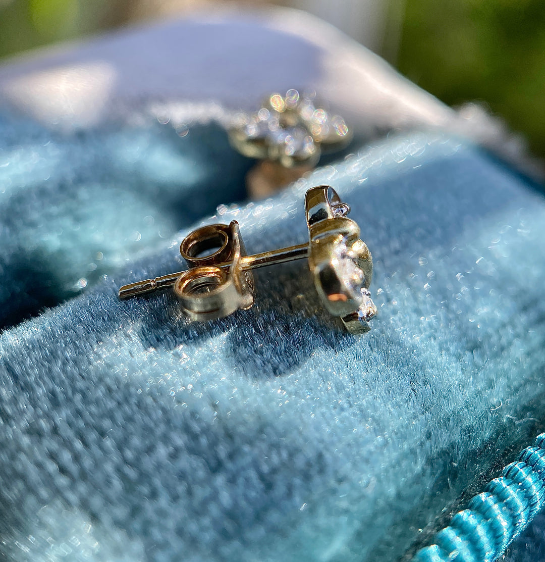 Mariposa Brilliance Butterfly Studs in 10k Yellow And White Gold