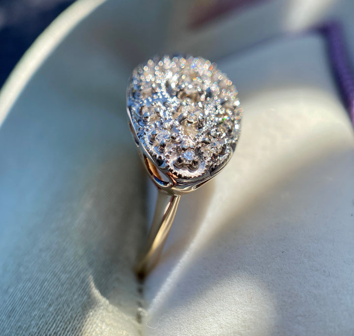 1950’s Art Crest Diamond Ring in 14k White and Yellow Gold