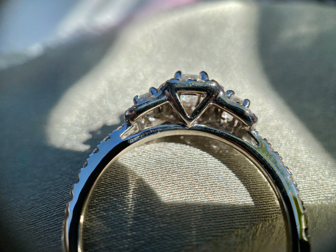 Elegant Emerald Cut .88 Carat tw Diamond Ring in 14k White Gold