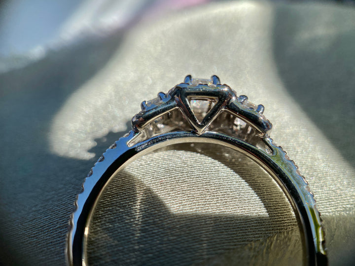 Elegant Emerald Cut .88 Carat tw Diamond Ring in 14k White Gold