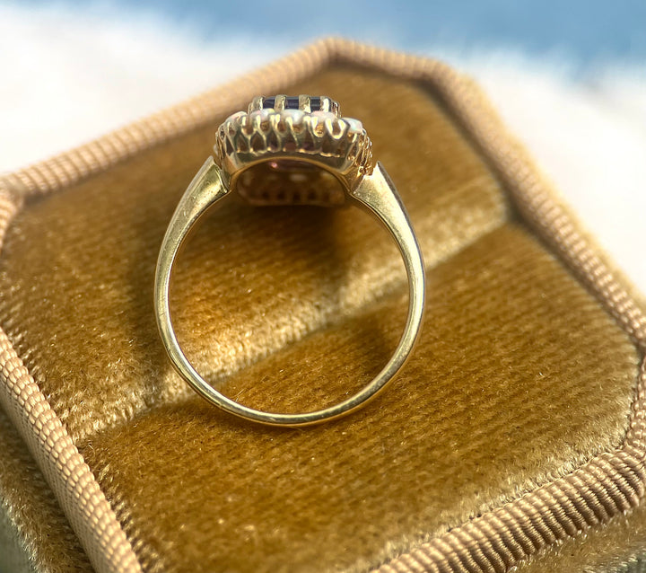 Amethyst and Opal Ring in 14k yellow Gold