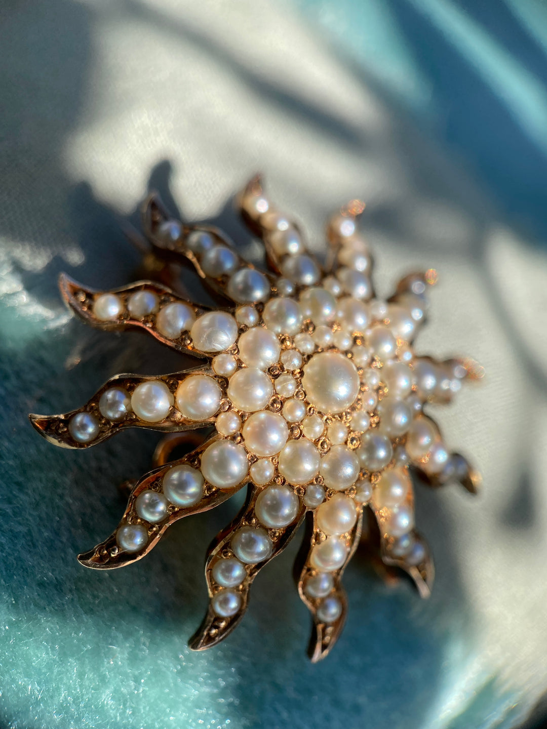 Antique Seed Pearl Brooch or Pendent in 10k Rose Gold