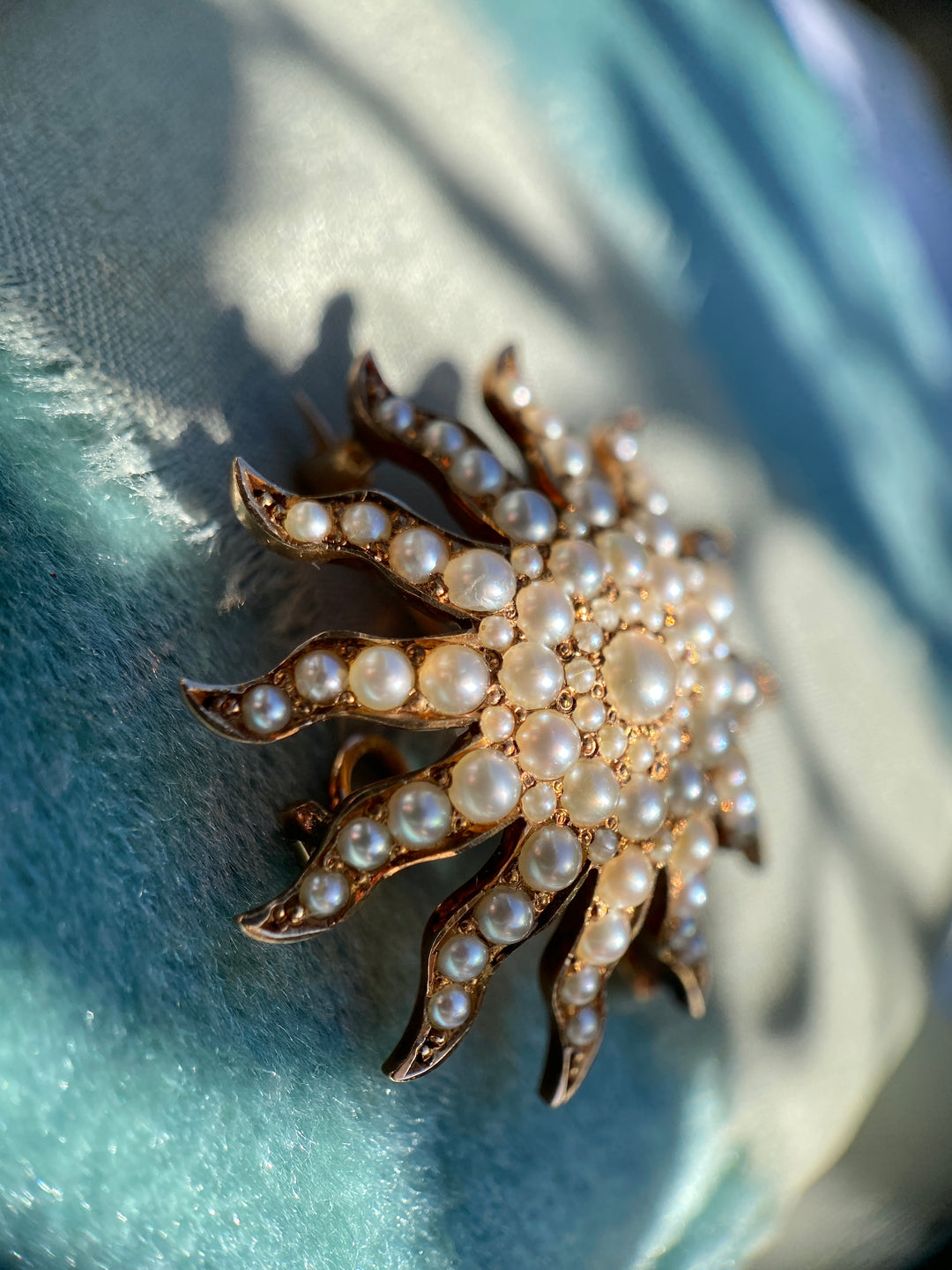 Antique Seed Pearl Brooch or Pendent in 10k Rose Gold