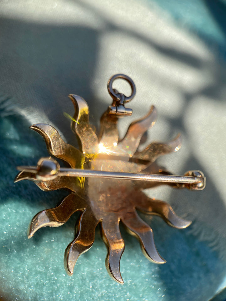 Antique Seed Pearl Brooch or Pendent in 10k Rose Gold