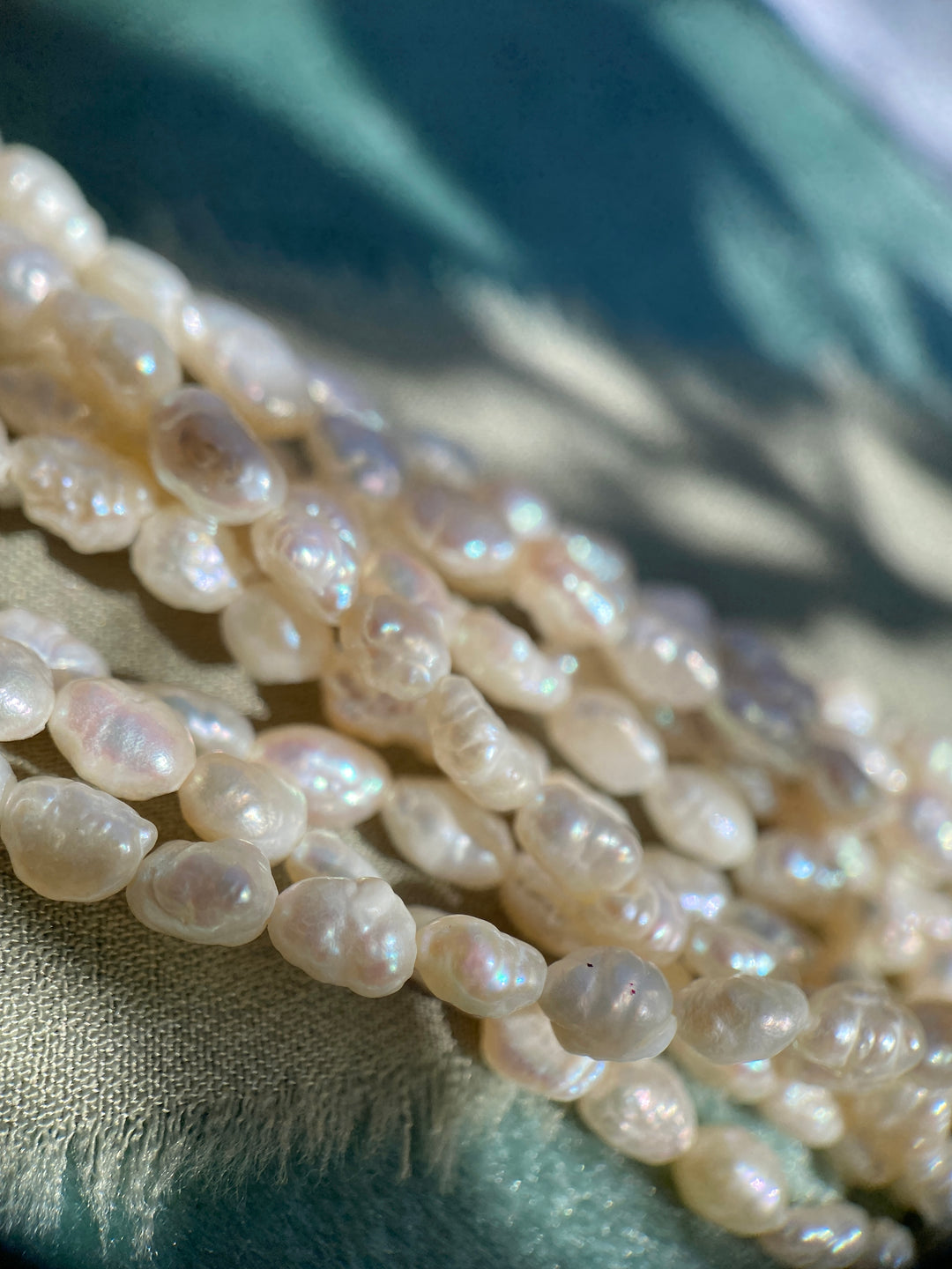 Vintage Cultured Multi-Strand Pearl Necklace in 14k Yellow Gold 16.5"