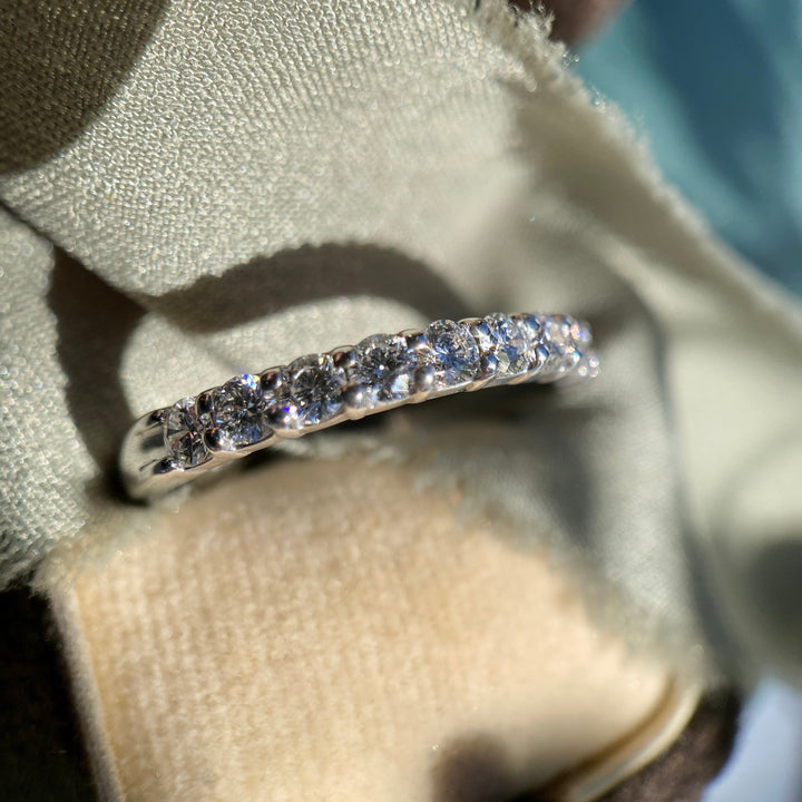 100% Natural Diamond Band in 14k White Gold
