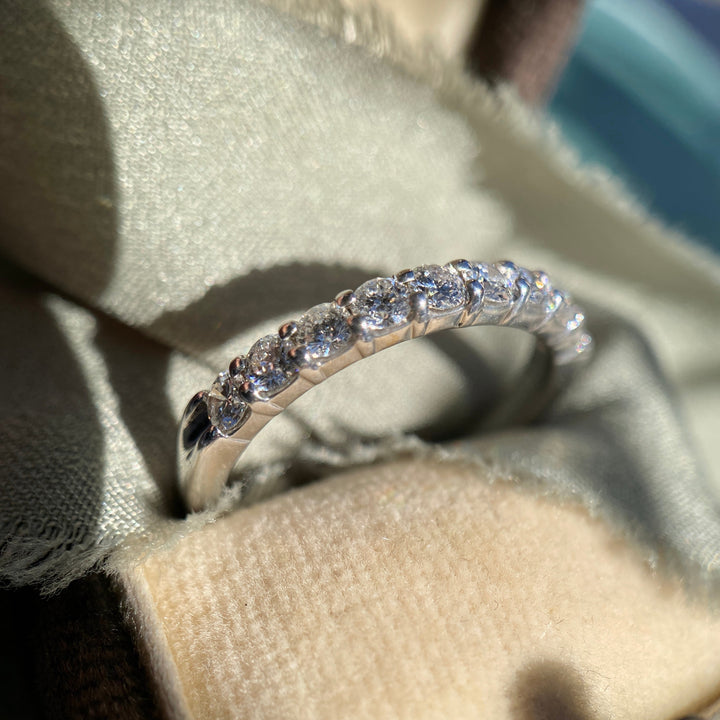 100% Natural Diamond Band in 14k White Gold