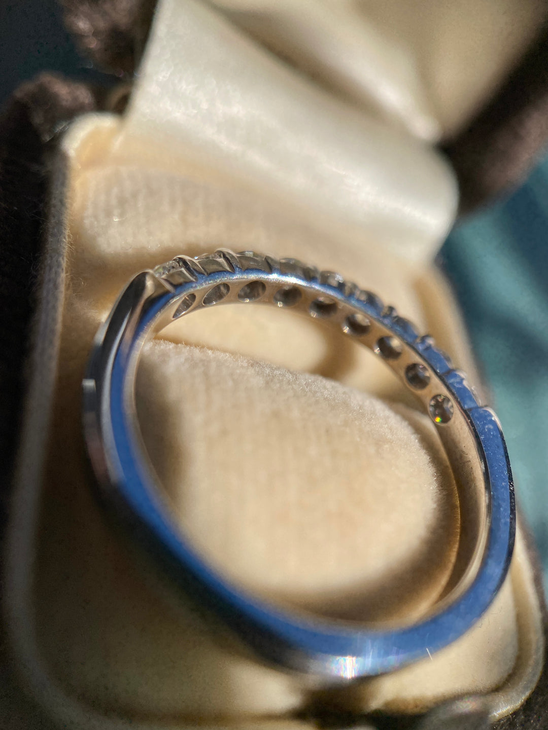 100% Natural Diamond Band in 14k White Gold