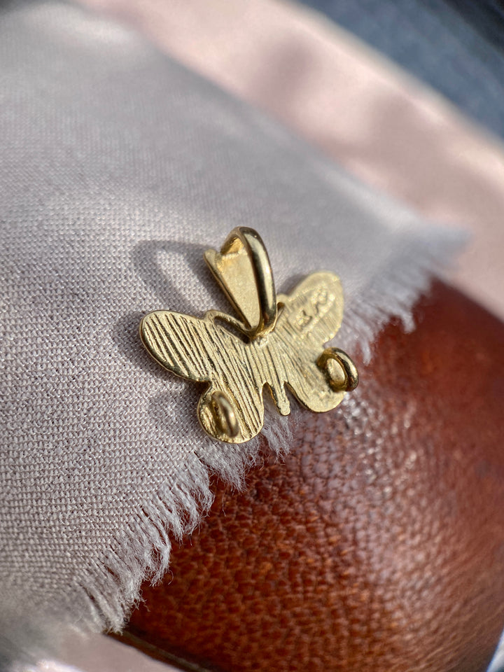 Gilded Monarch Butterfly Pendant in 14k Yellow Gold