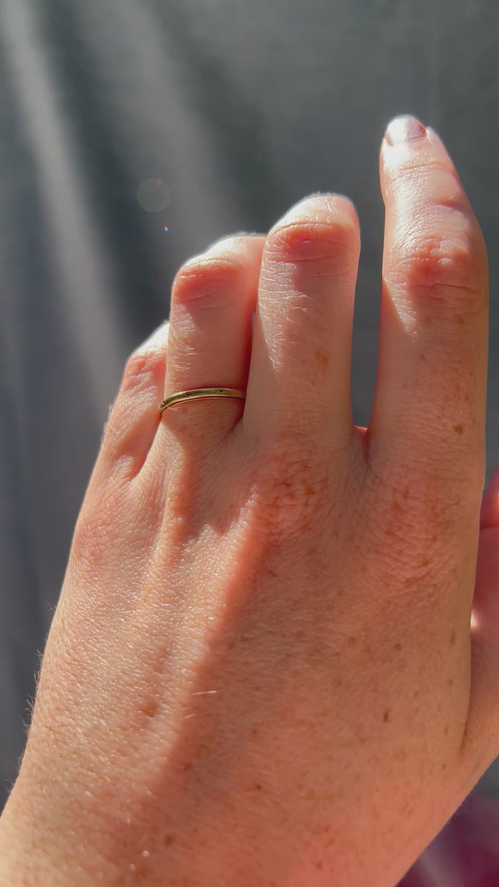 Vintage Evangeline Dotted Band in 14k Yellow Gold