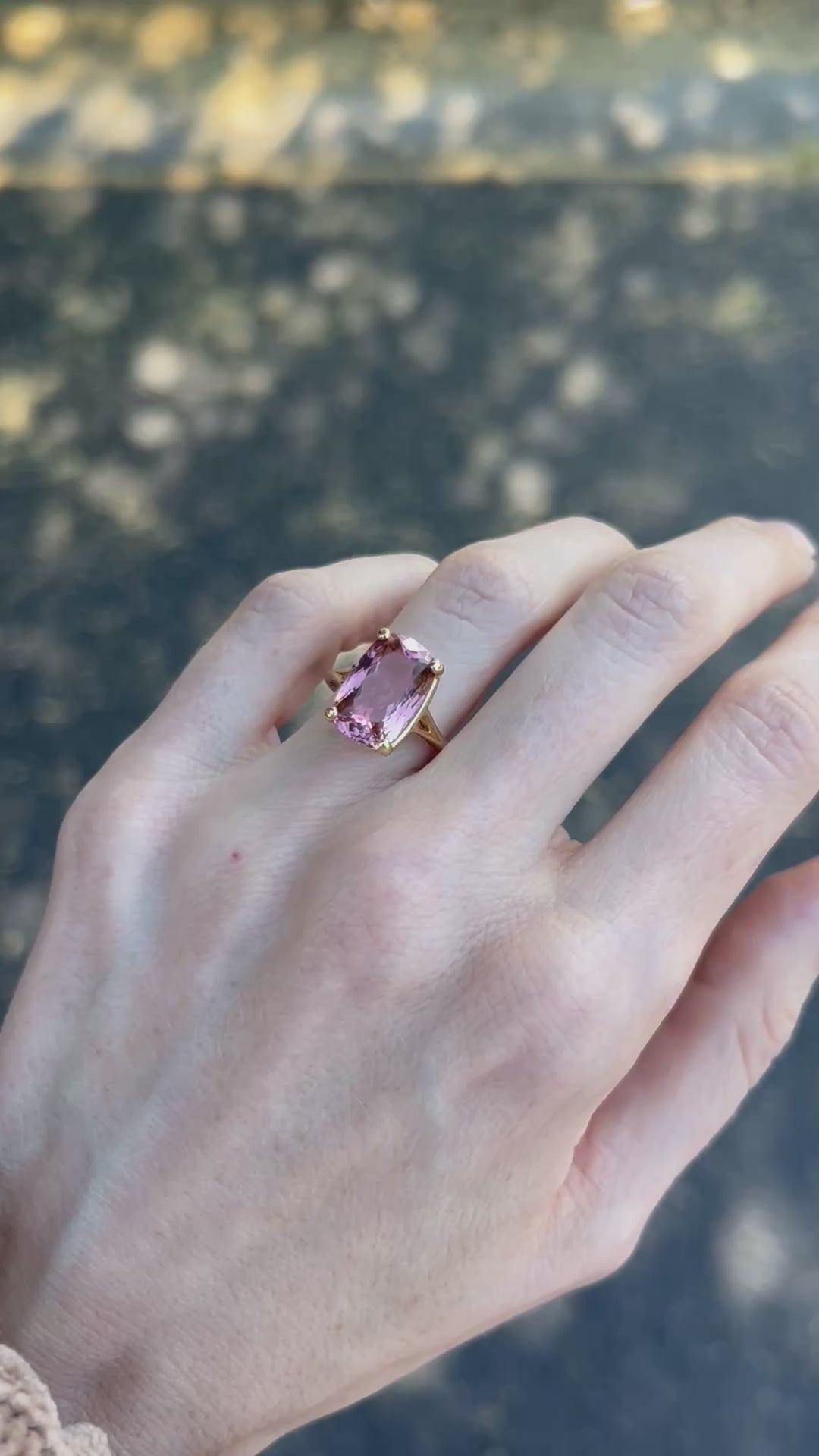 Private - Pink Skies 7.11ct Cushion Tourmaline in 14k Yellow Gold