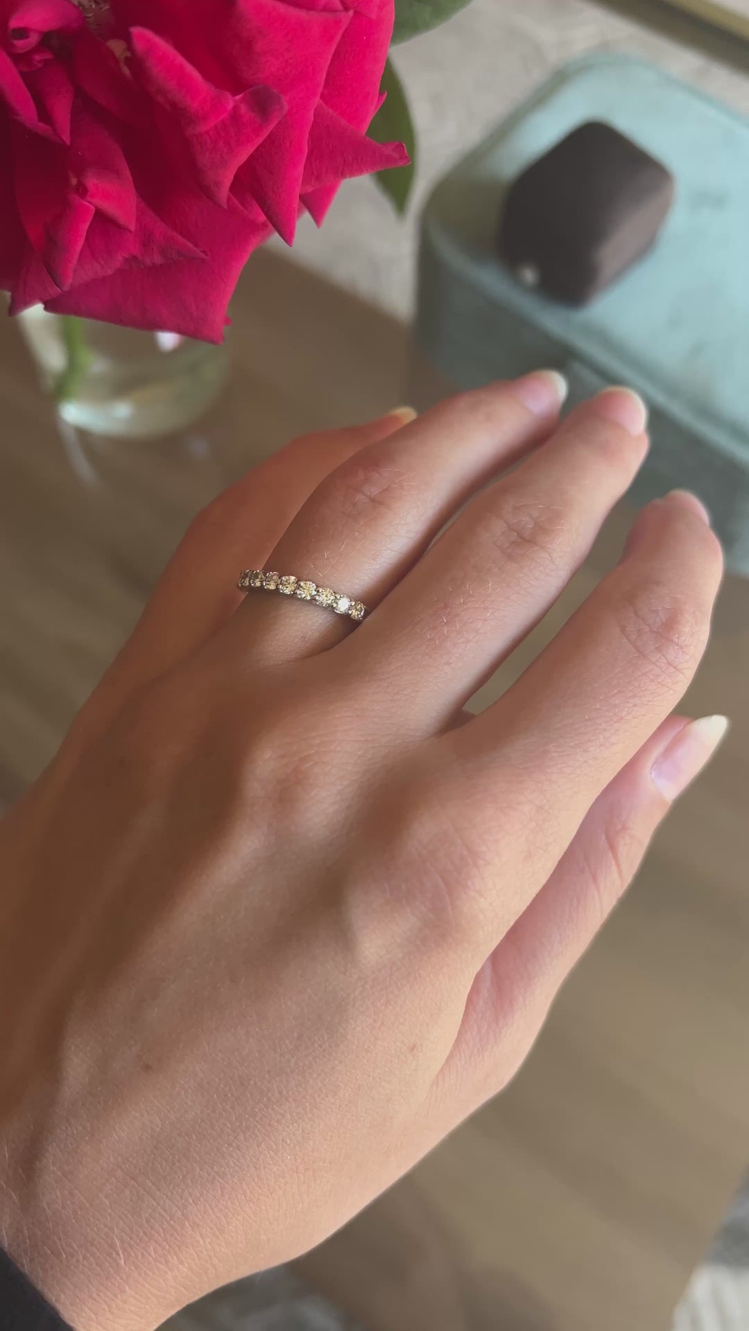 100% Natural Diamond Band in 14k White Gold