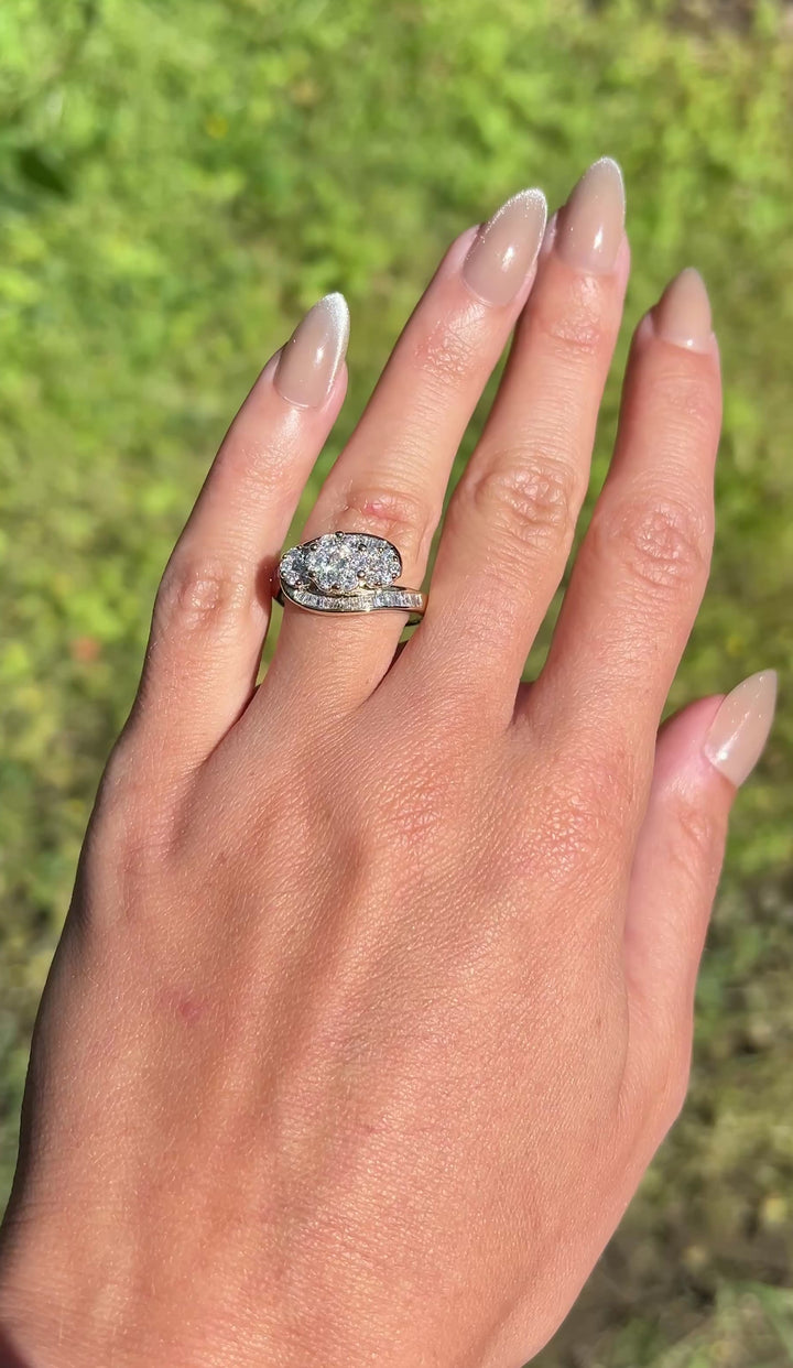 Wildflower 90’s Vintage Diamond Ring in 14k Gold