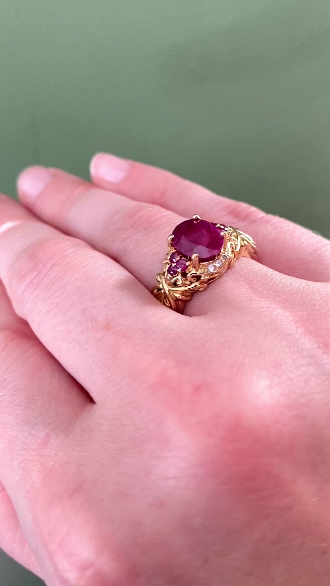 Magnificent Magenta Natural Ruby Ring in 14k Gold
