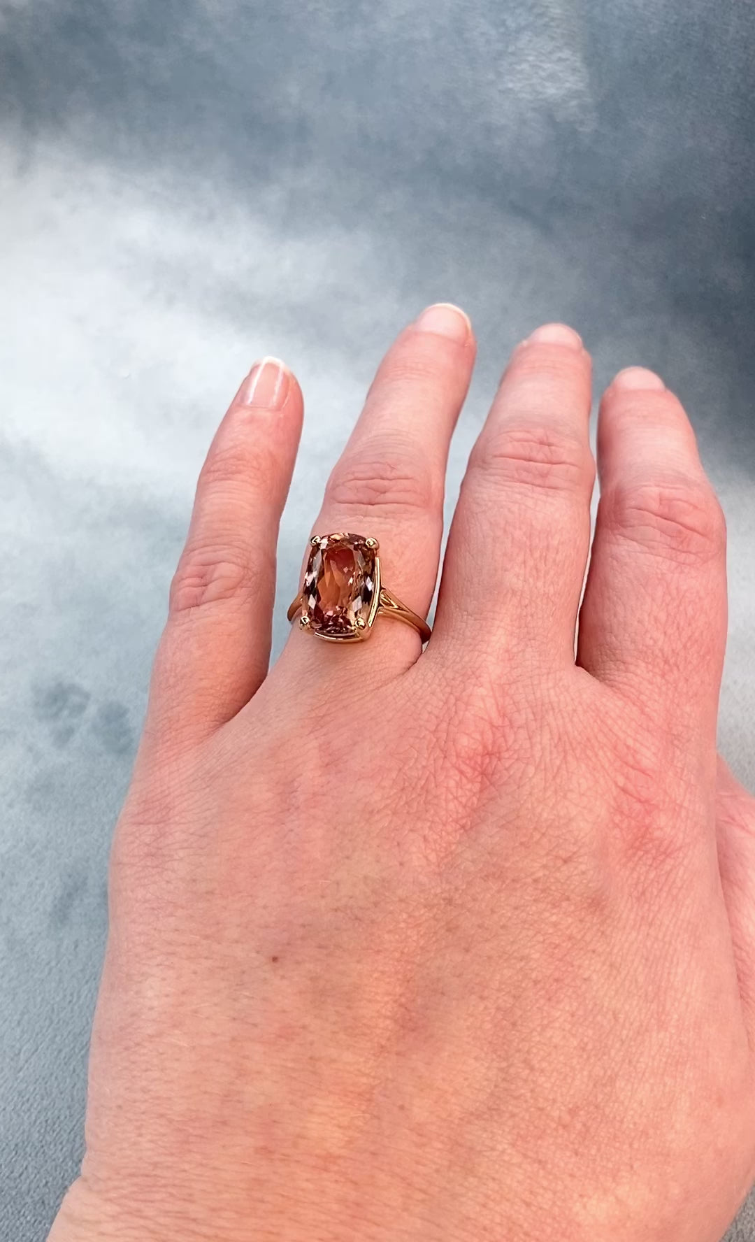 Pink Skies 7.11ct Cushion Tourmaline in 14k Yellow Gold