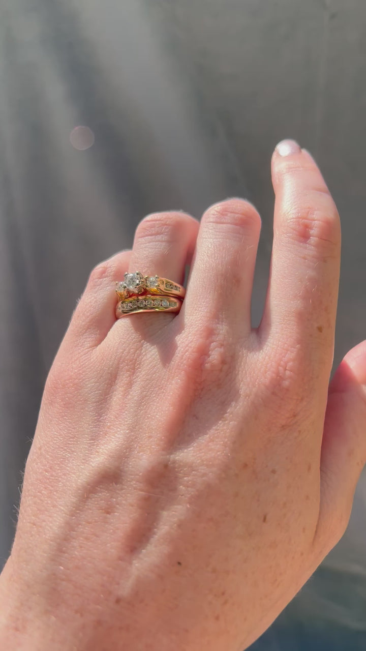 Over 3/4 Carat tw Bold Diamond Engagement Ring Set in 14k Yellow Gold