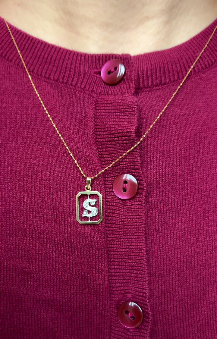 Sparkling “S” Diamond Pendant