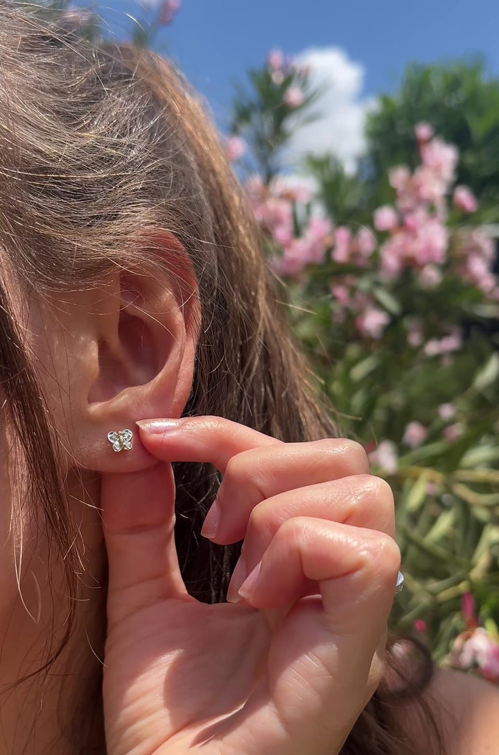 Mariposa Brilliance Butterfly Studs in 10k Yellow And White Gold