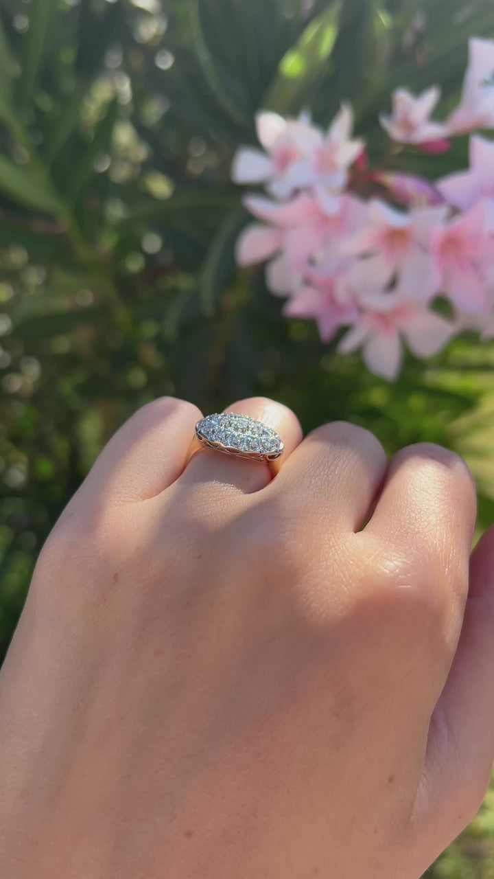 1950’s Art Crest Diamond Ring in 14k White and Yellow Gold