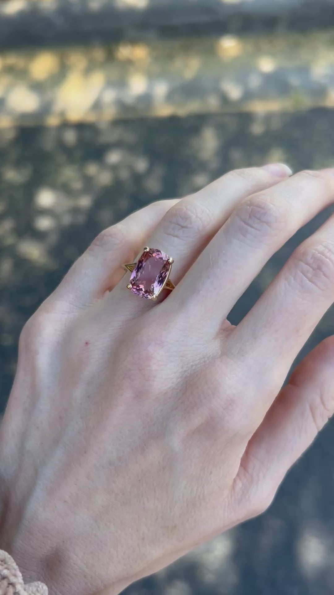 Private - Pink Skies 7.11ct Cushion Tourmaline in 14k Yellow Gold