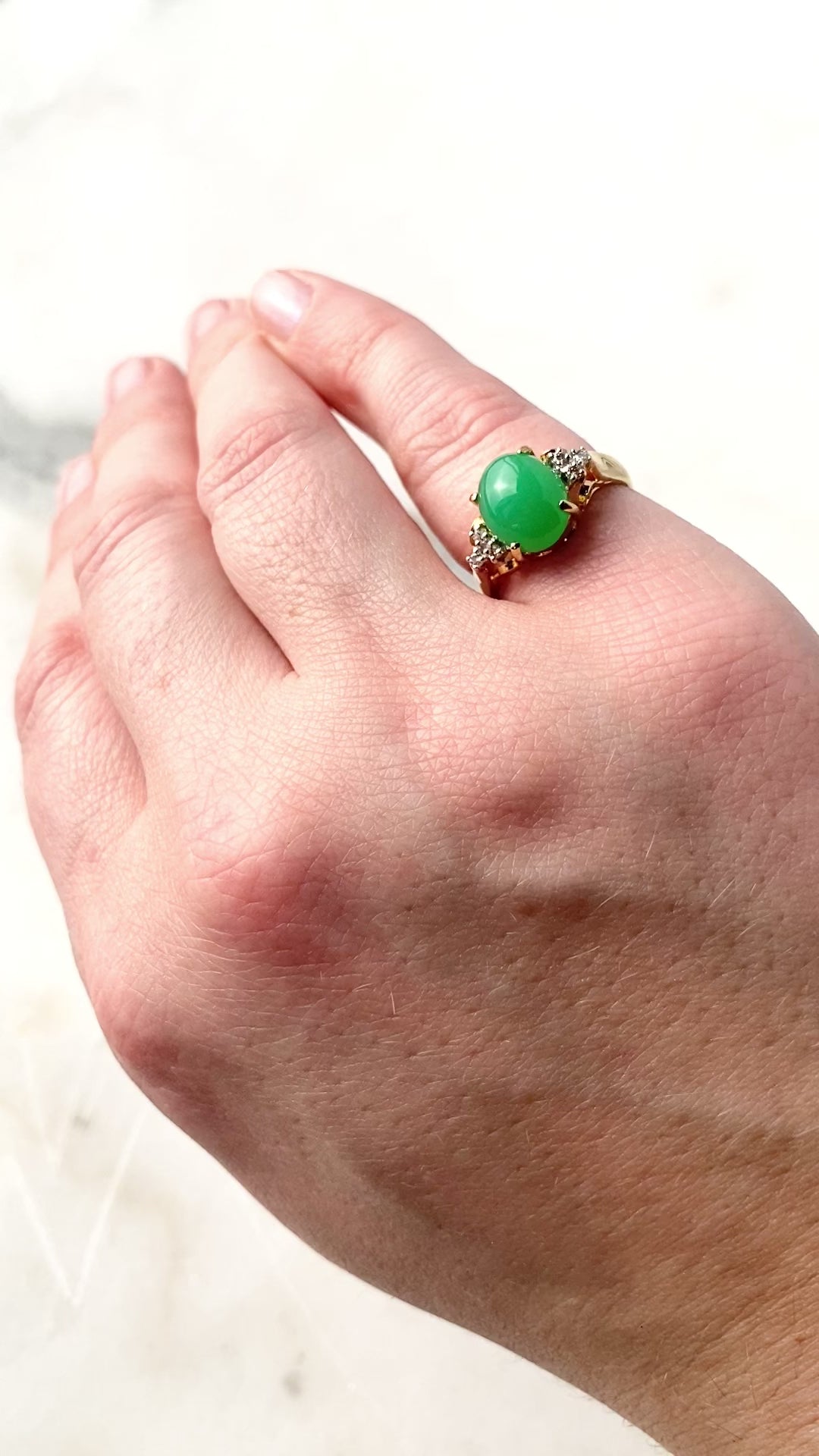 Fairytale Jade and Diamond Ring