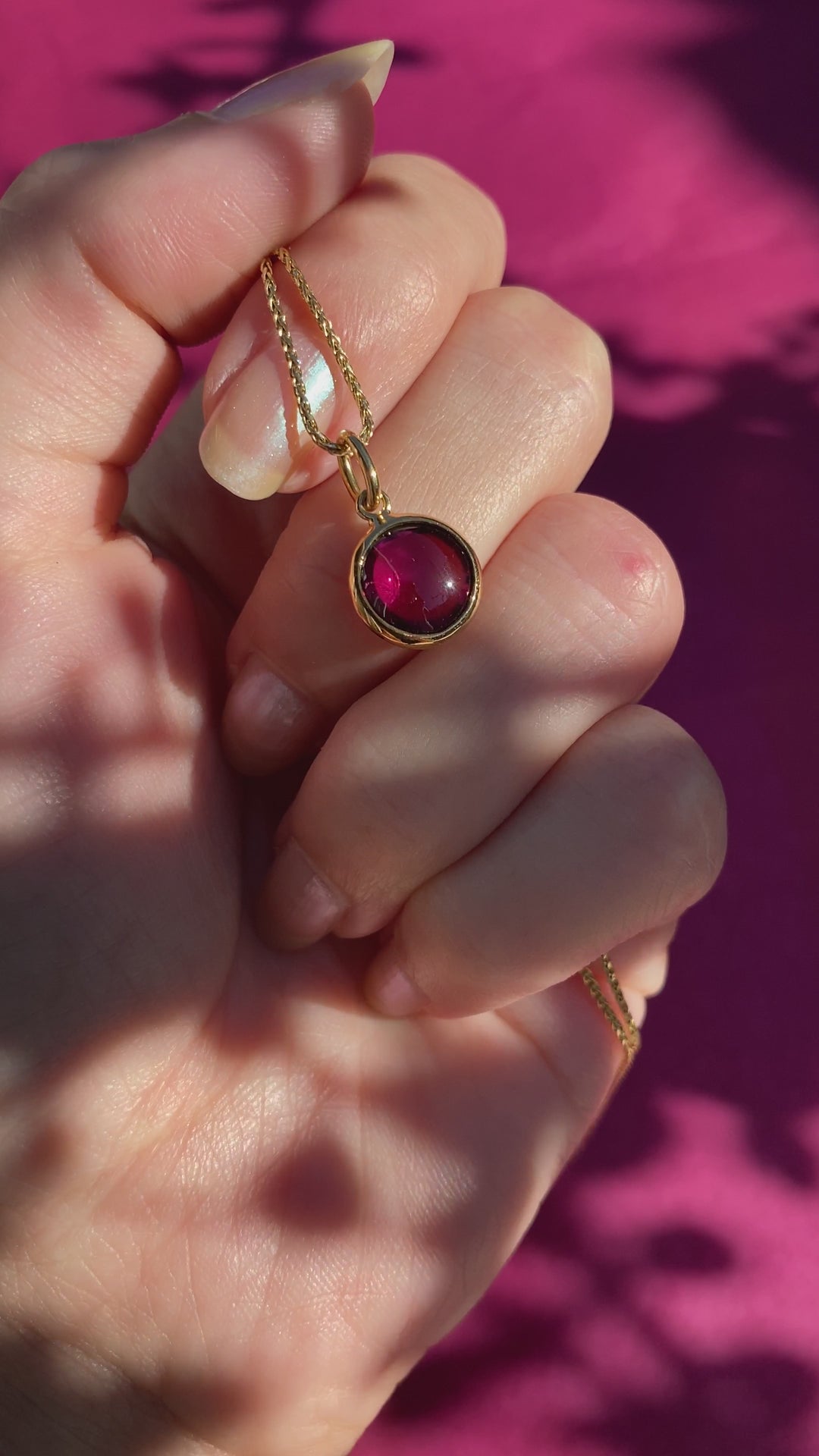 Berry Garnet Bubble Pendant/Charm in 18k Yellow Gold