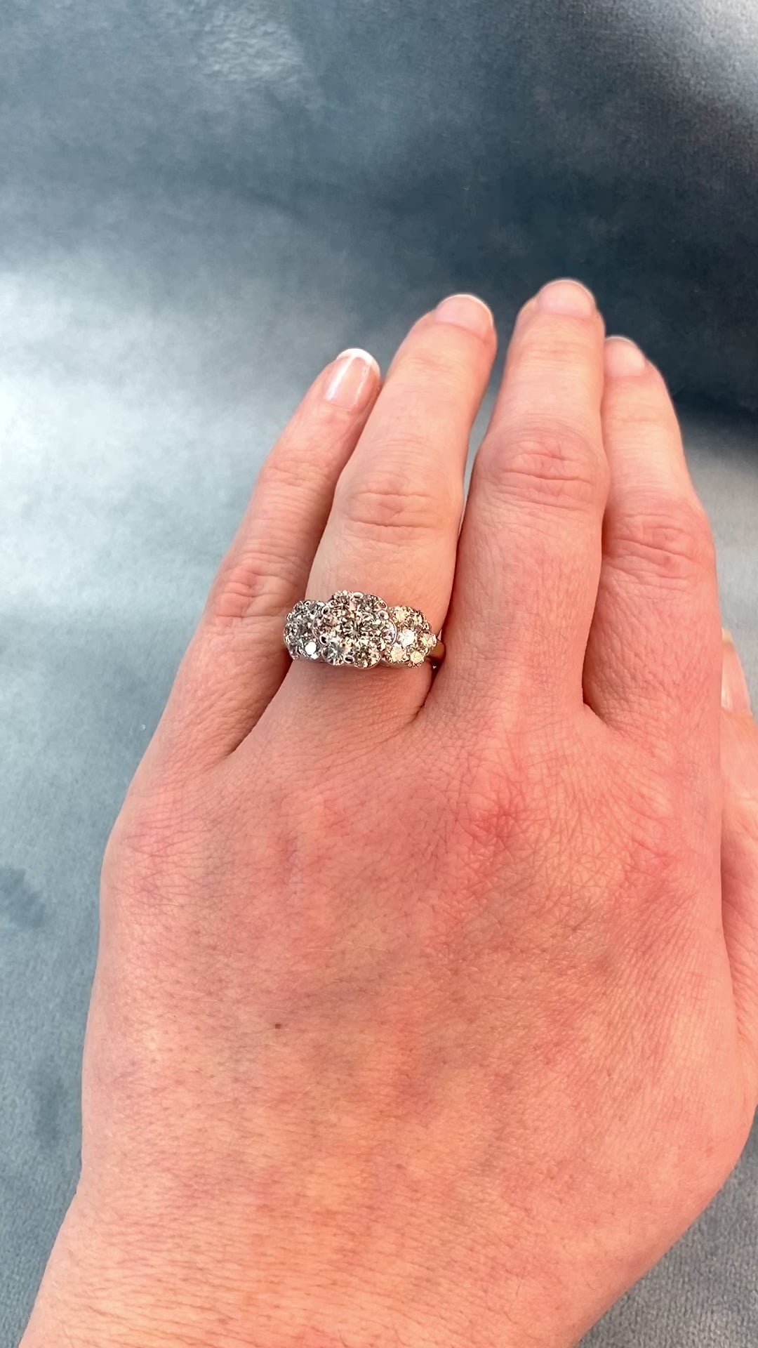 Dazzling Daisy Low Profile 1.50tcw Natural Diamond Ring in 14k Yellow Gold